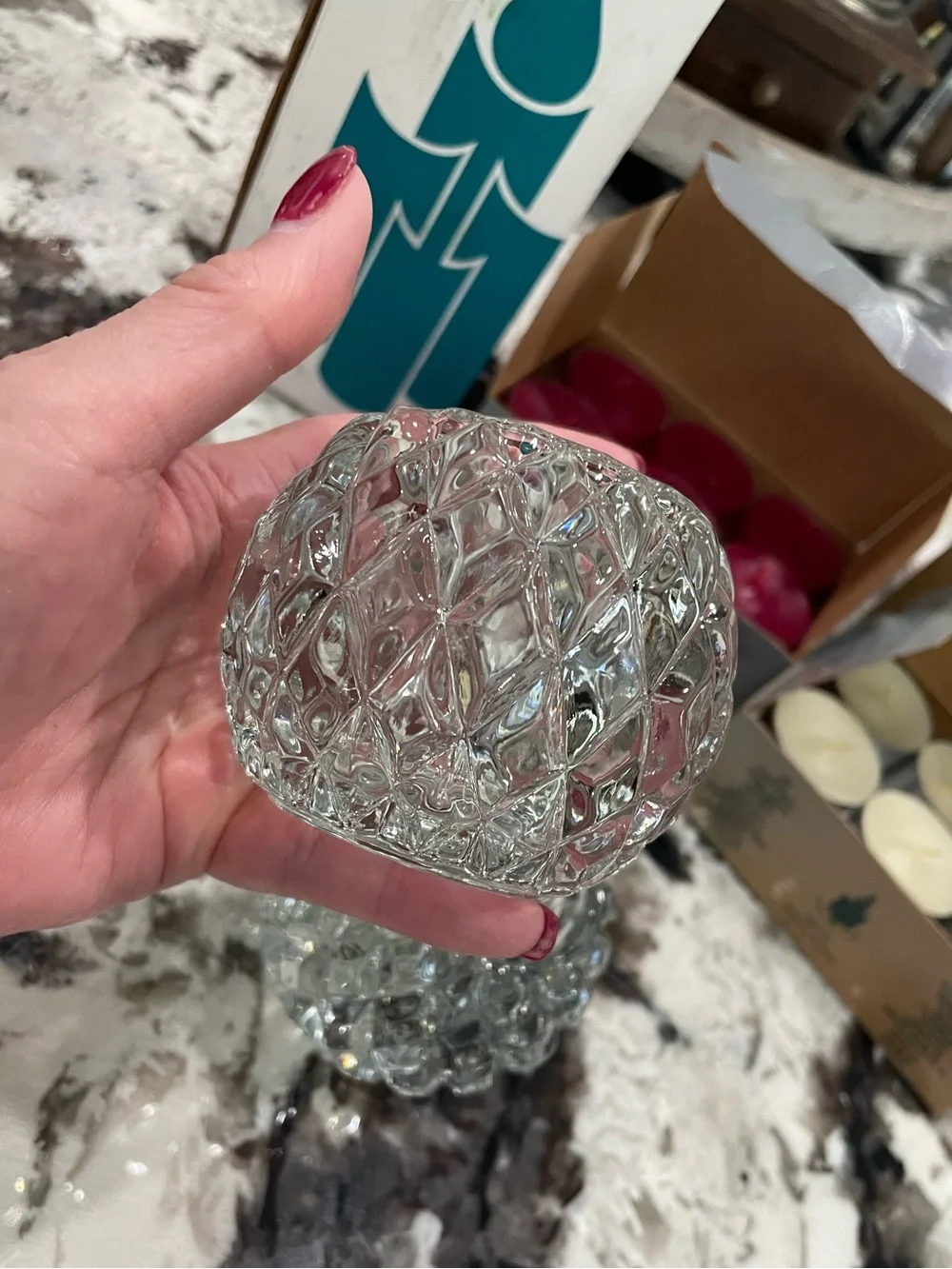 PartyLite Rockport Tealight Votive Crystal Candle Holders w/24 Votive Candles
